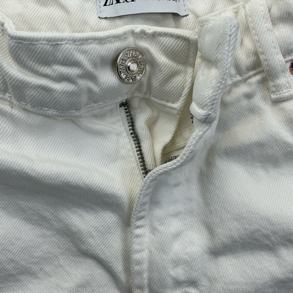 Zara Cut Off Shorts Womens Beach Casual Size 4 White - Picture 7 of 13
